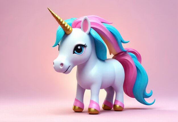 Foto gratuita unicorno carino in 3d