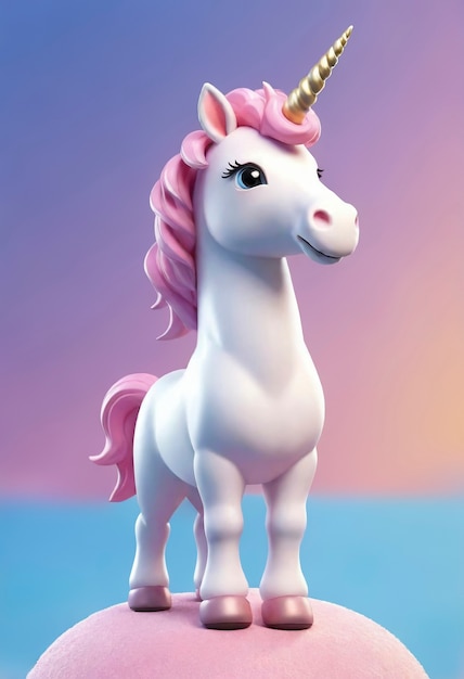 Unicorno carino in 3d