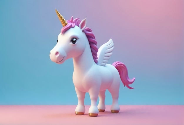 Free photo 3d cute unicorn