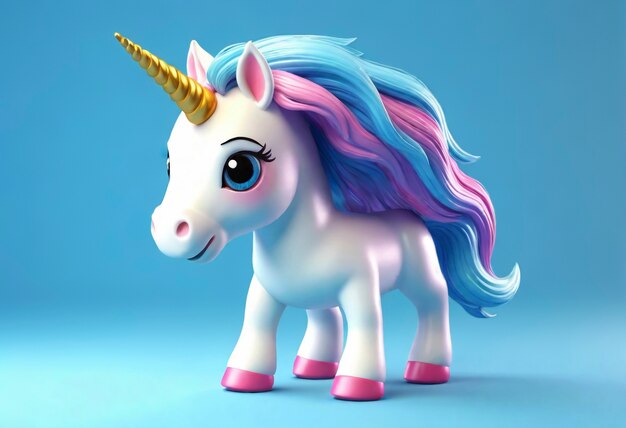 Foto gratuita unicorno carino in 3d