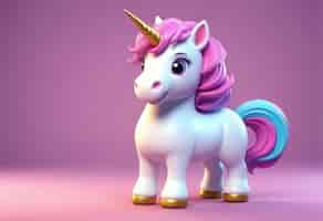 Foto gratuita unicorno carino in 3d