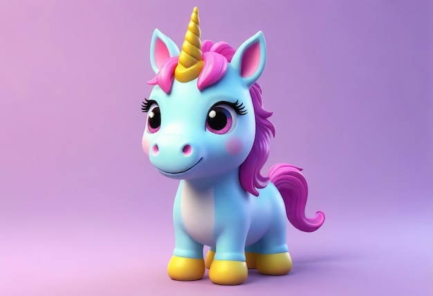 Foto gratuita unicorno carino in 3d