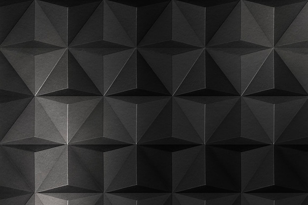 3d dark gray paper craft tetrahedron patterned background