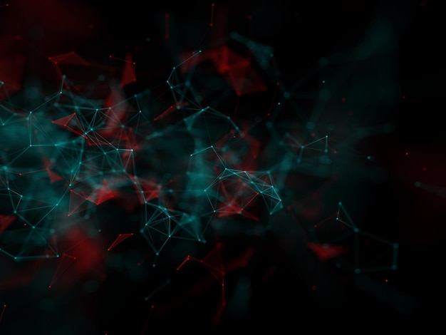 Free photo 3d data technology background with low poly plexus design