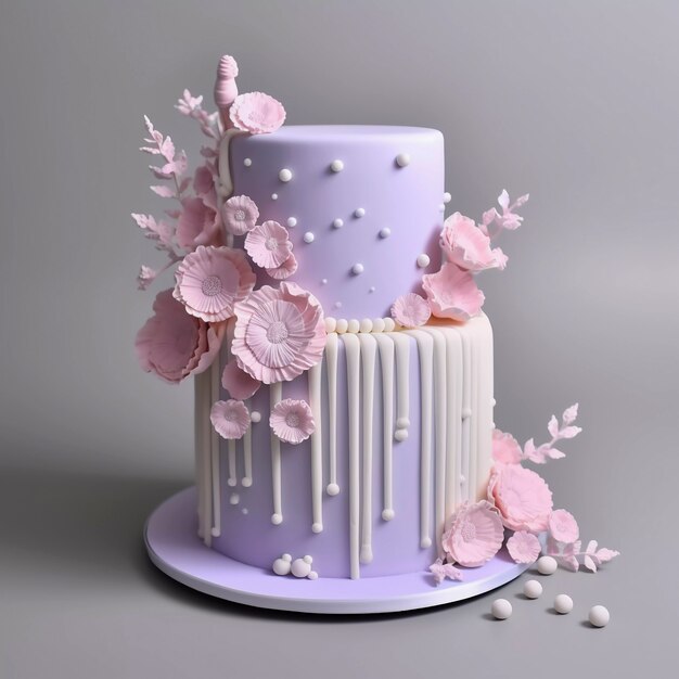 3D装飾された誕生日ケーキ