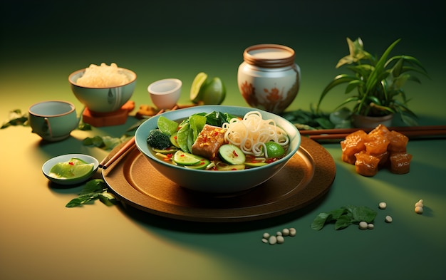 3d delicious food for tet vietnamese new year