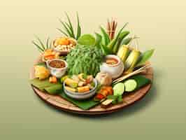 Free photo 3d delicious food for tet vietnamese new year