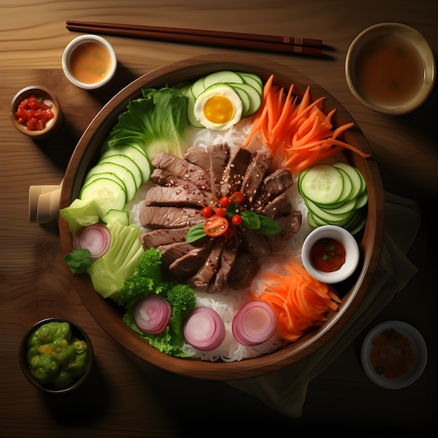 Free photo 3d delicious food for tet vietnamese new year
