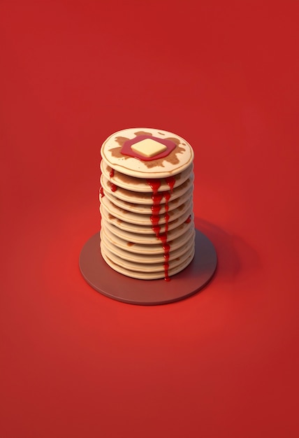 Foto gratuita pancake deliziosi in 3d, natura morta.