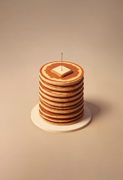 3d delicious pancakes still life