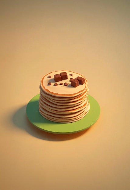 Foto gratuita pancake deliziosi in 3d, natura morta.