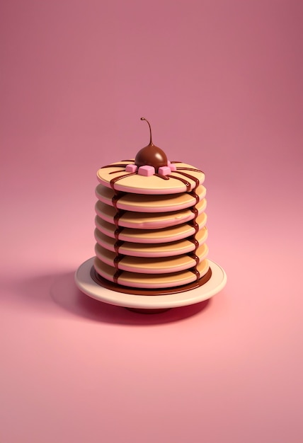 Foto gratuita pancake deliziosi in 3d, natura morta.