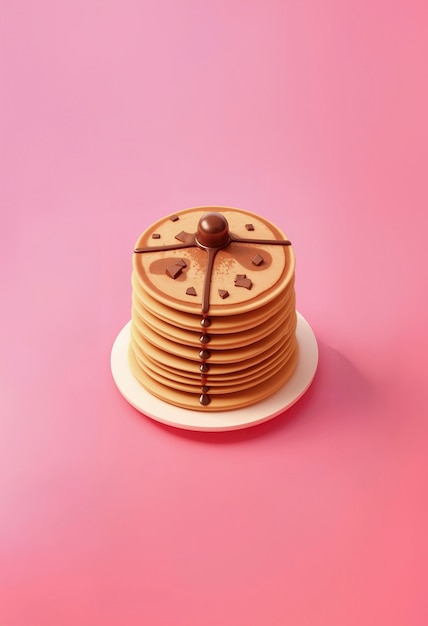 무료 사진 맛있는 3d 팬케이크, 여전히 생명