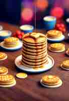 Free photo 3d delicious pancakes still life