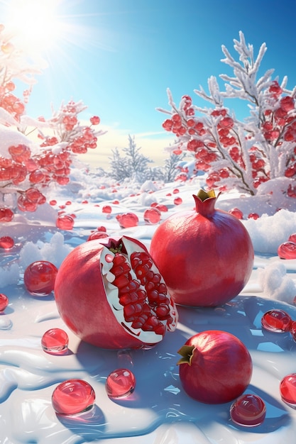 Free photo 3d delicious seasonal fruits