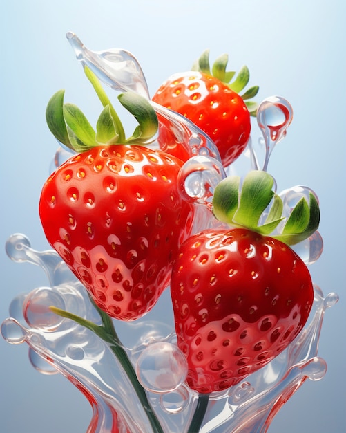 Foto gratuita 3d deliziosi frutti di stagione