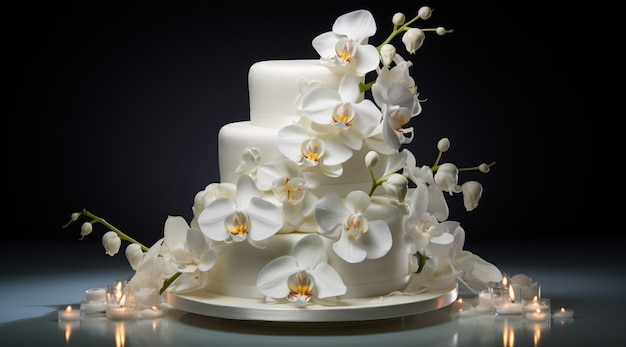 Free photo 3d delicious wedding cake design