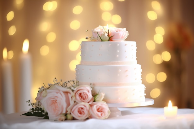 Free photo 3d delicious wedding cake design