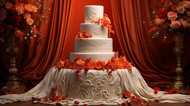 Free photo 3d delicious weeding cake design