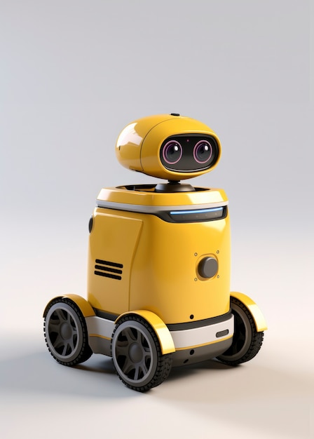 Foto gratuita robot di consegna 3d in funzione