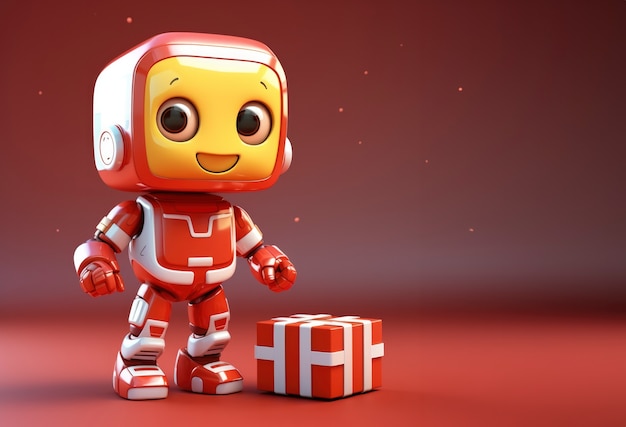 Foto gratuita robot di consegna 3d in funzione