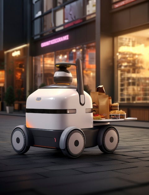 3d delivery robot working