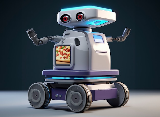 Free photo 3d delivery robot working