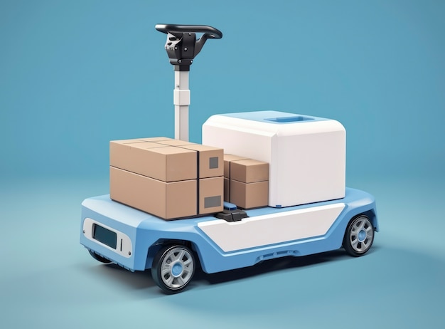 3d delivery robot working