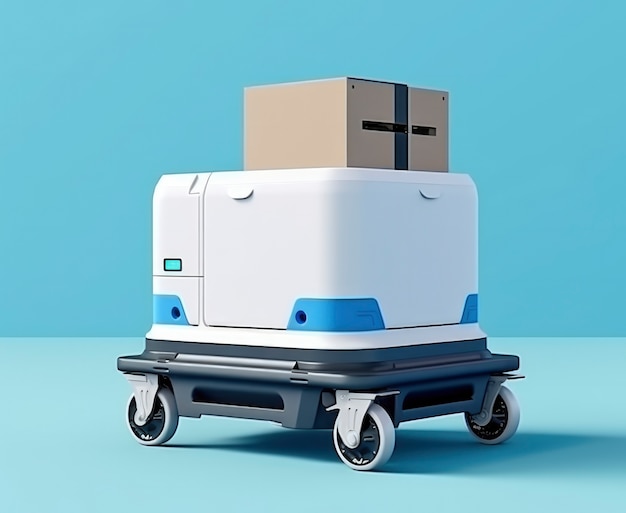 Free photo 3d delivery robot working