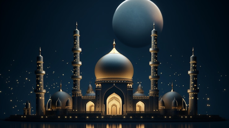 Free Photo 3d depiction of arabic palace for islamic ramadan celebration