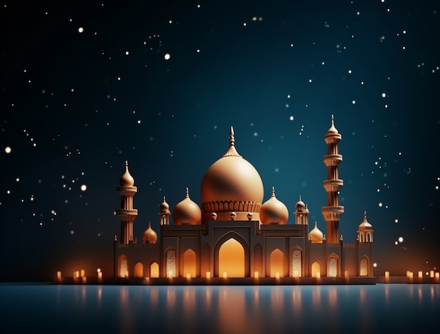 Foto gratuita rappresentazione 3d del palazzo arabo per la celebrazione islamica del ramadan