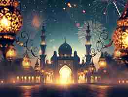 Free photo 3d depiction of arabic palace for islamic ramadan celebration