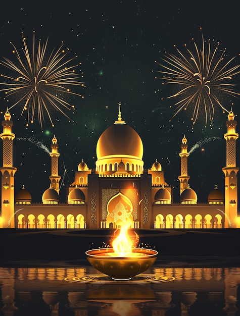 Free photo 3d depiction of arabic palace for islamic ramadan celebration