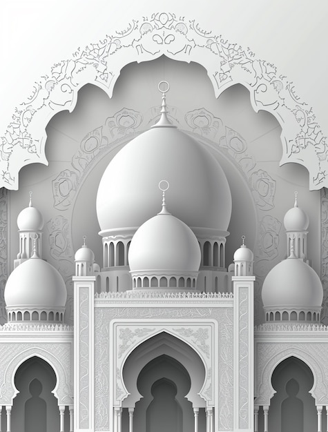 3D изображение арабского дворца для исламского празднования Рамадана