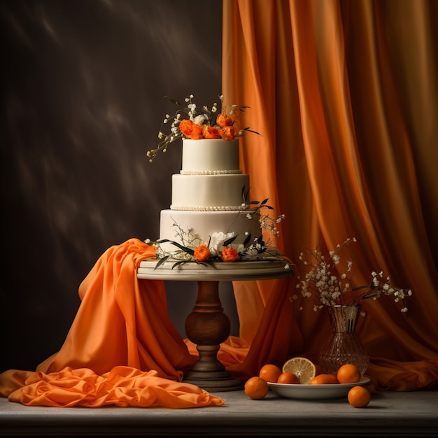Free photo 3d design for delicious wedding cake