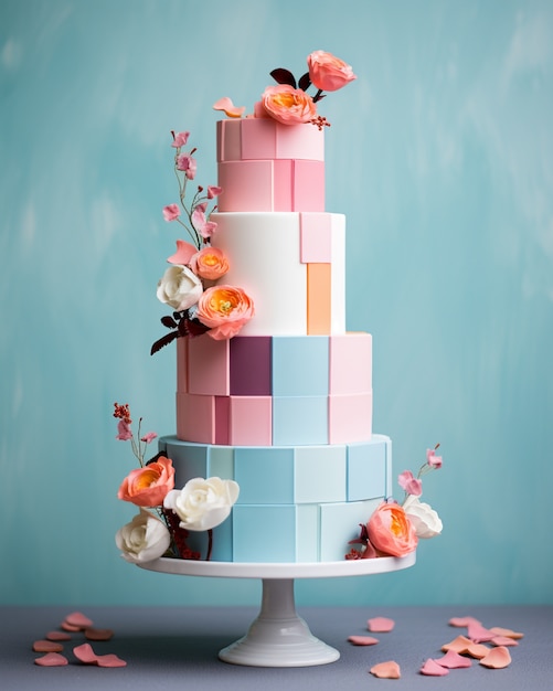 Free photo 3d design for delicious wedding cake