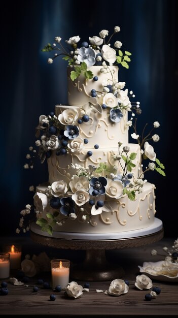 Free photo 3d design for delicious wedding cake