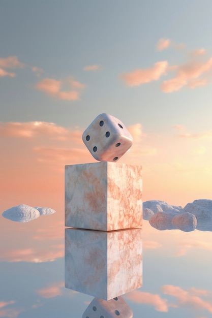 Free photo 3d dice in nature