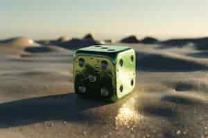 Free photo 3d dice in nature