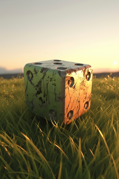 Free photo 3d dice in nature