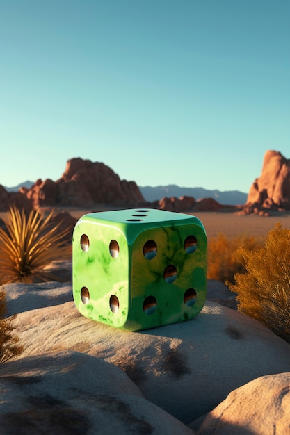 Free photo 3d dice in nature