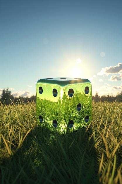 Free photo 3d dice in nature