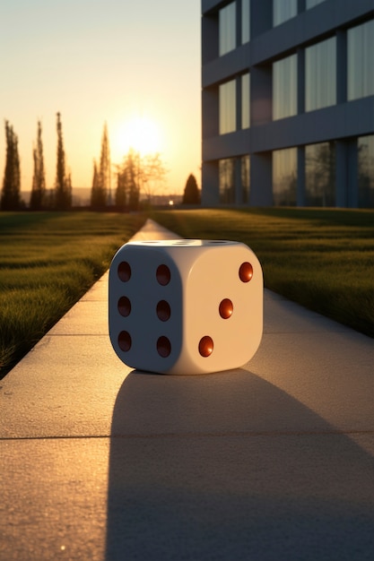 Free photo 3d dice outdoors