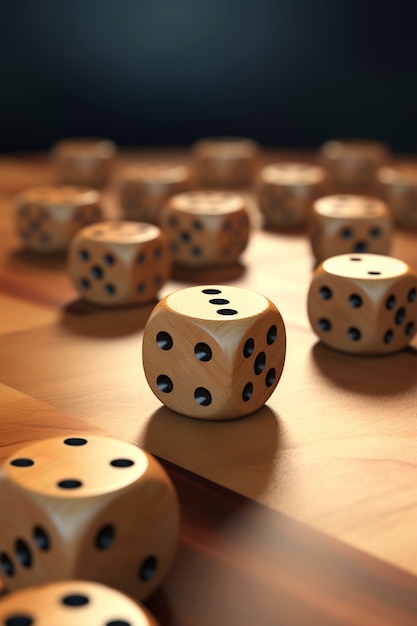 Free photo 3d dice in studio