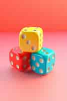 Free photo 3d dice in studio