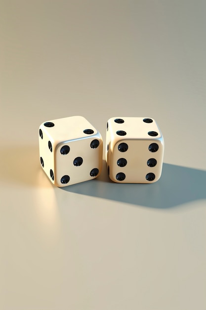 Free photo 3d dice in studio