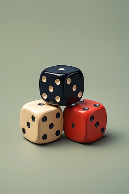 Free photo 3d dice in studio