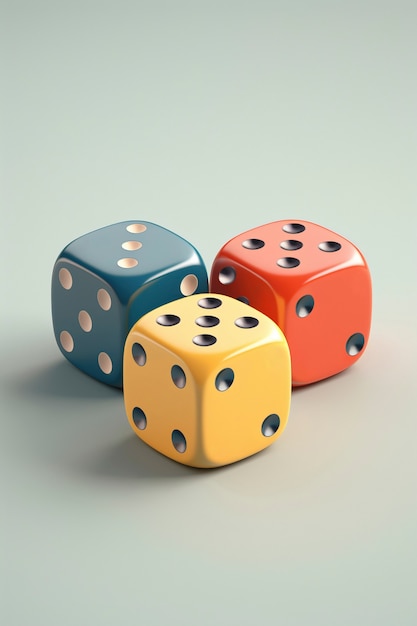 Free photo 3d dice in studio