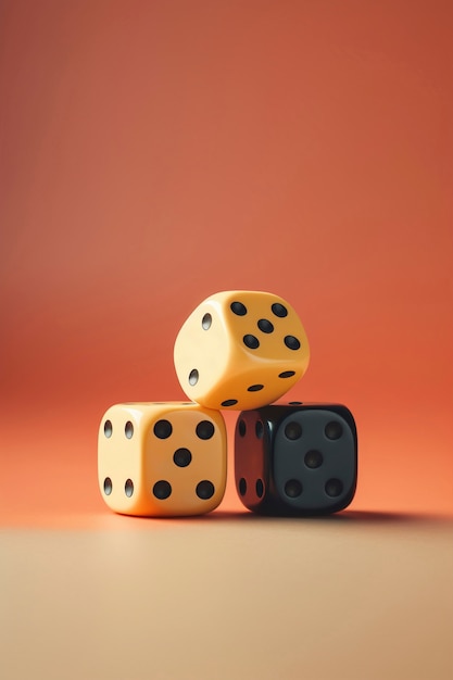 Free photo 3d dice in studio