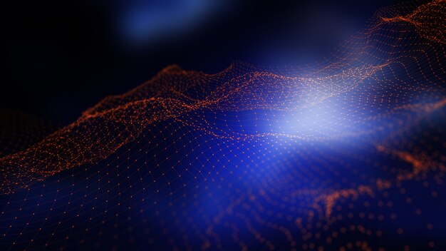 3D digital background with connecting lines and dots